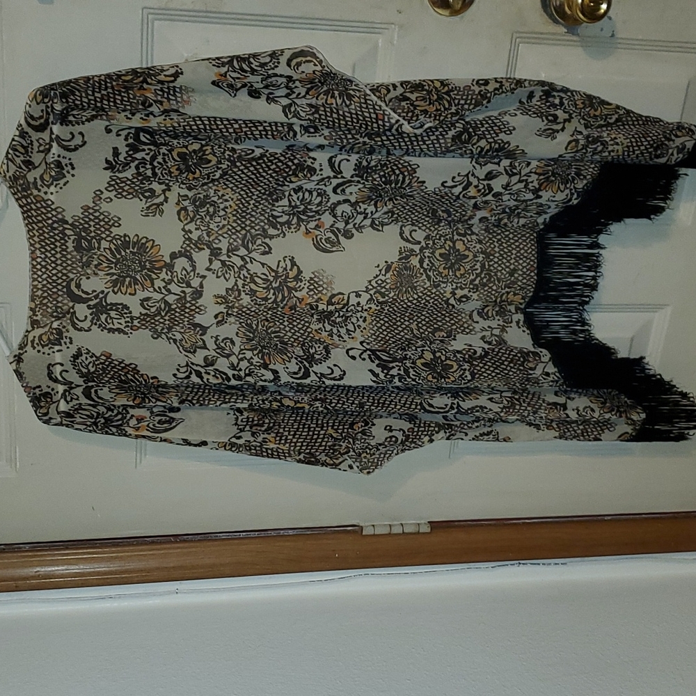 Xhilaration Fringe Cardigan/Cover Up S/M - Picture 3 of 5